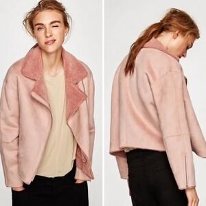 Zara Pink Shearling Jacket